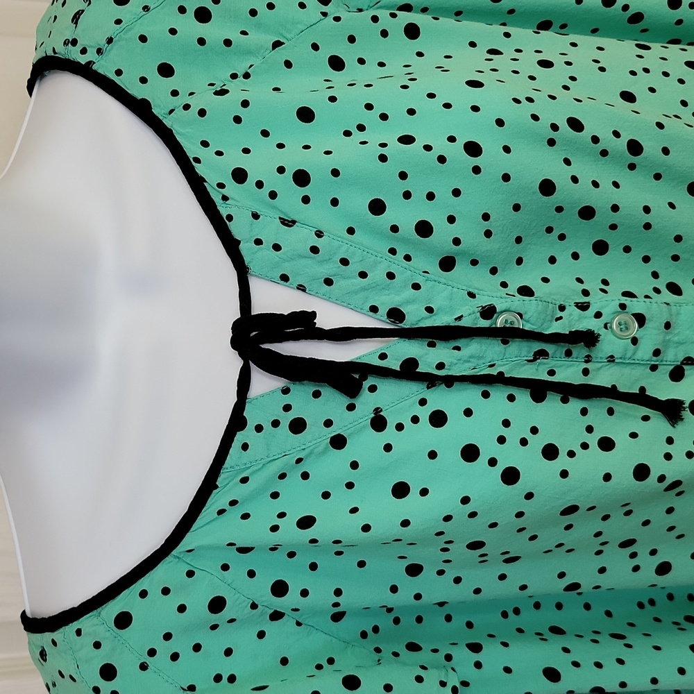 Pure Energy Plus Blouse Mint Green Polka Dot Flutter Sleeve 1X 14/16 - Picture 5 of 13